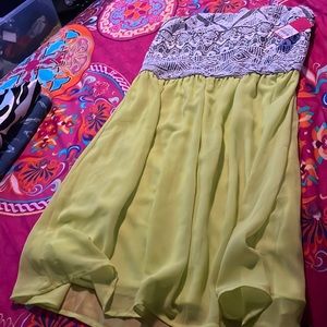 Xhilaration lime green and gray dress